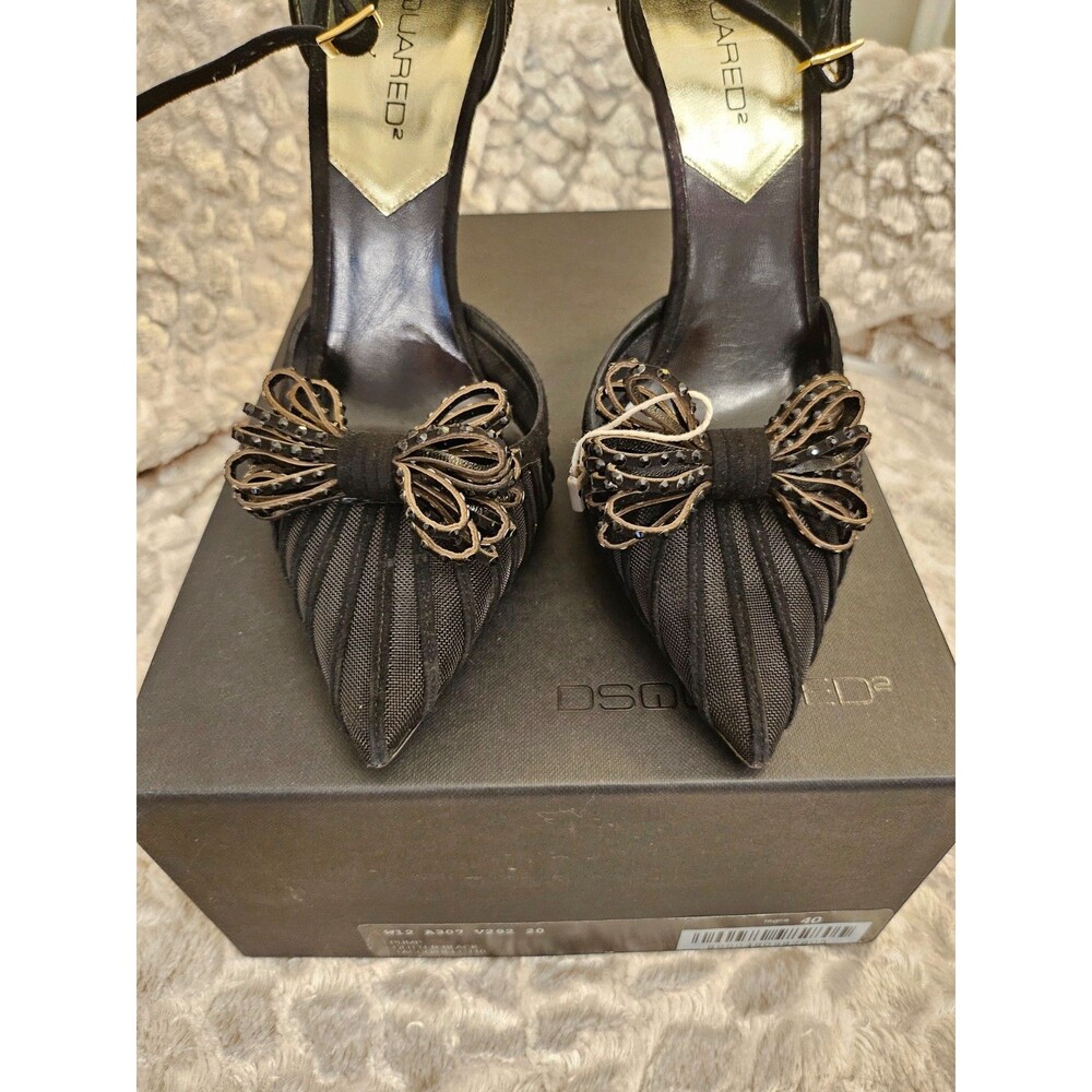 Dsquared2 Decollette black glitter stilettos, size IT 40, US 9, NIB - Picture 7 of 16